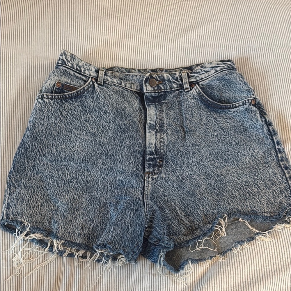 Lee Blue Jean Shorts with Vintage Distressed Hem